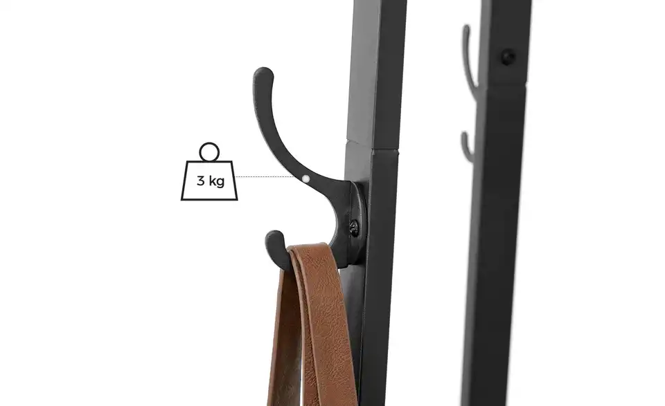 Kleiderständer, Bild mit Text