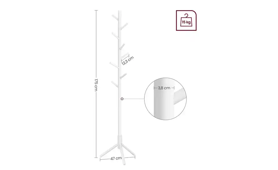 Garderobenständer, Bemaßung