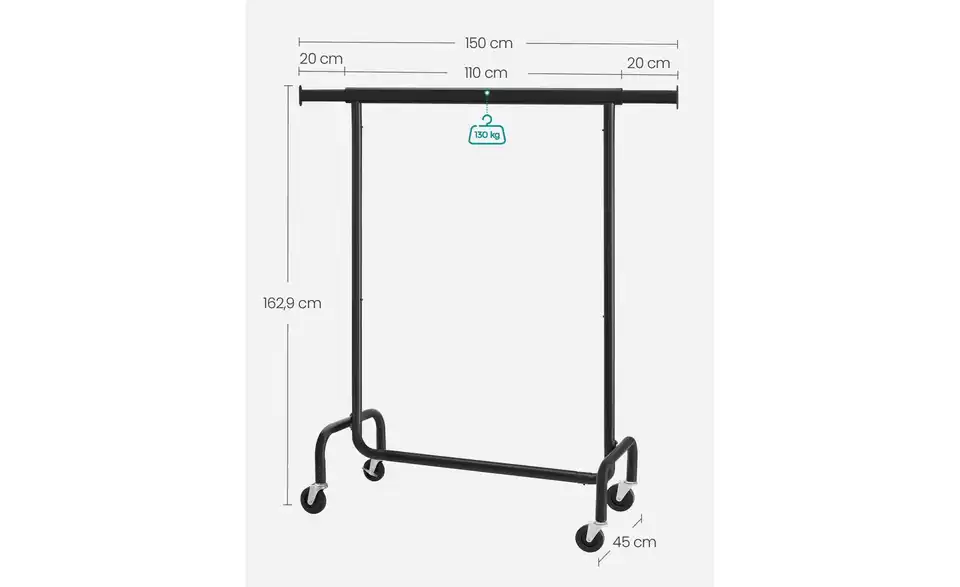 Kleiderständer, Bemaßung