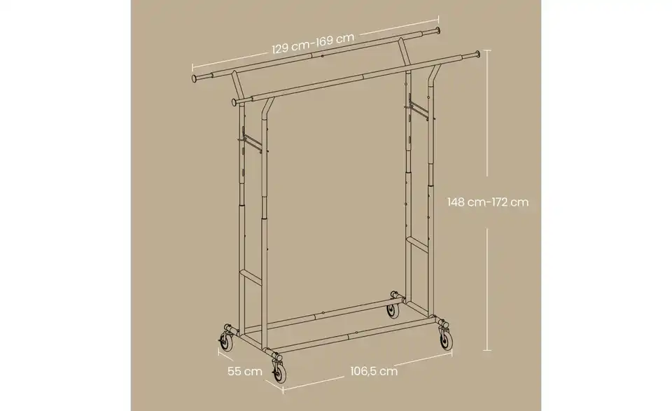 Kleiderständer, Bemaßung