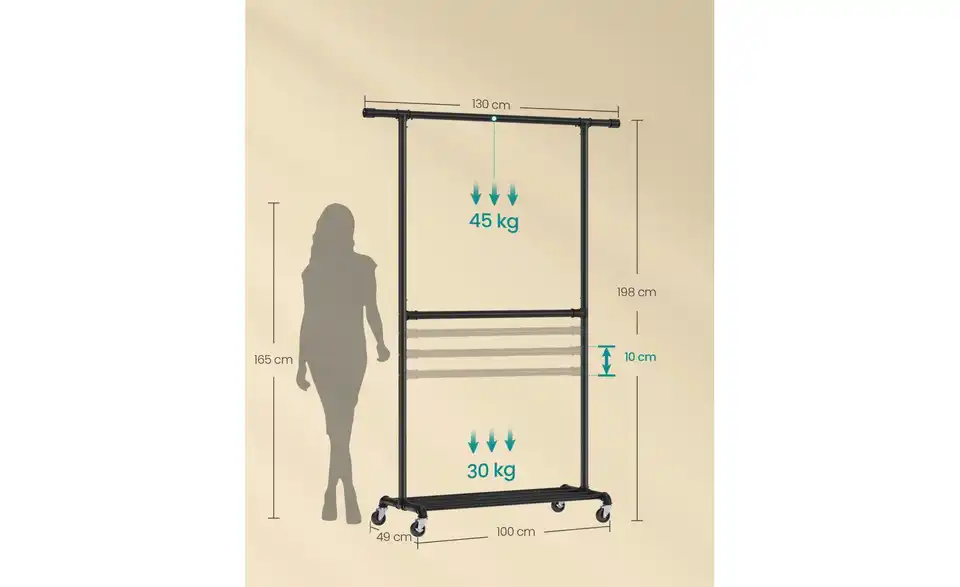 Kleiderständer, Bemaßung