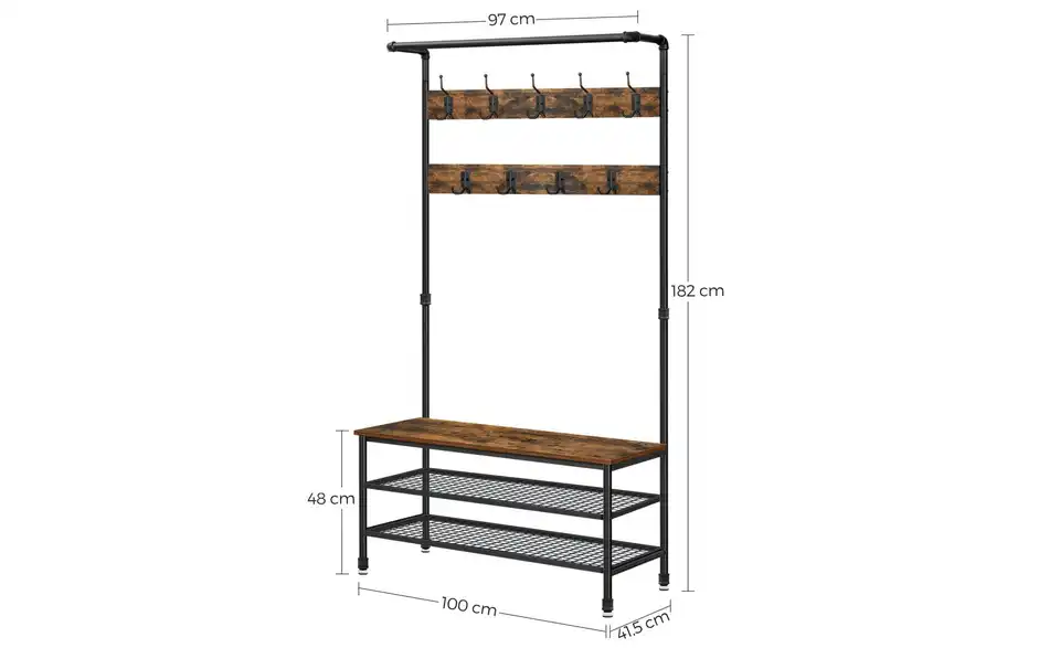 Kompaktgarderobe, Bemaßung