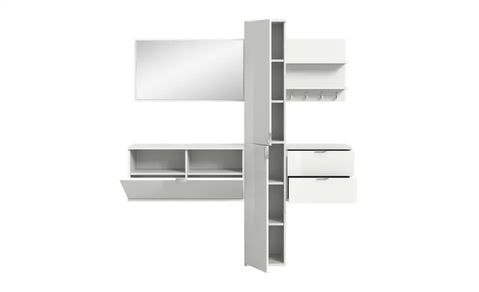 Garderobenkombination, geöffnet