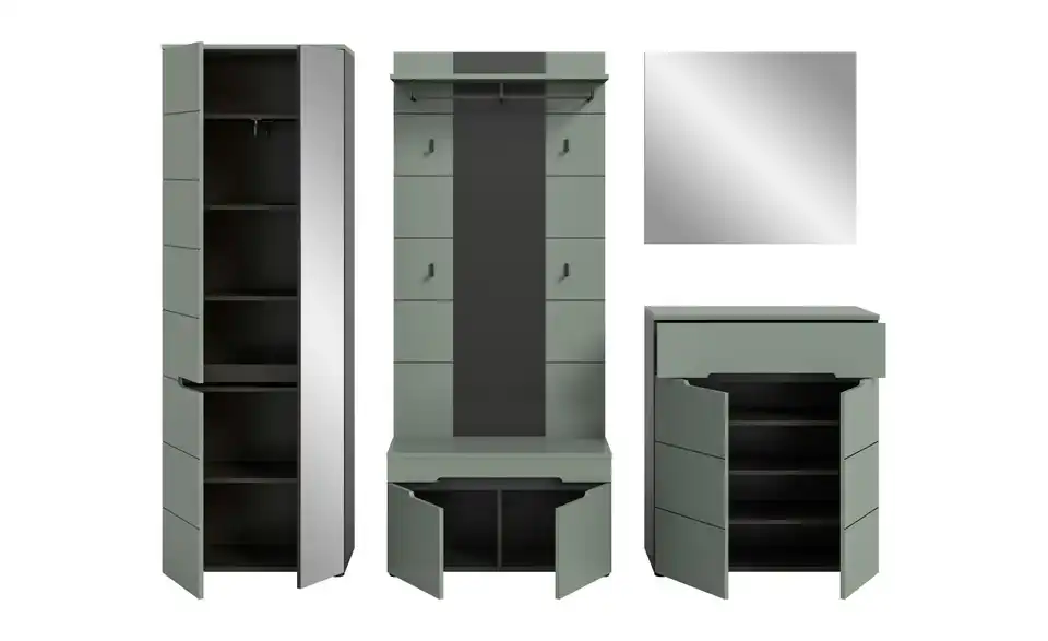 Garderobenkombination, geöffnet