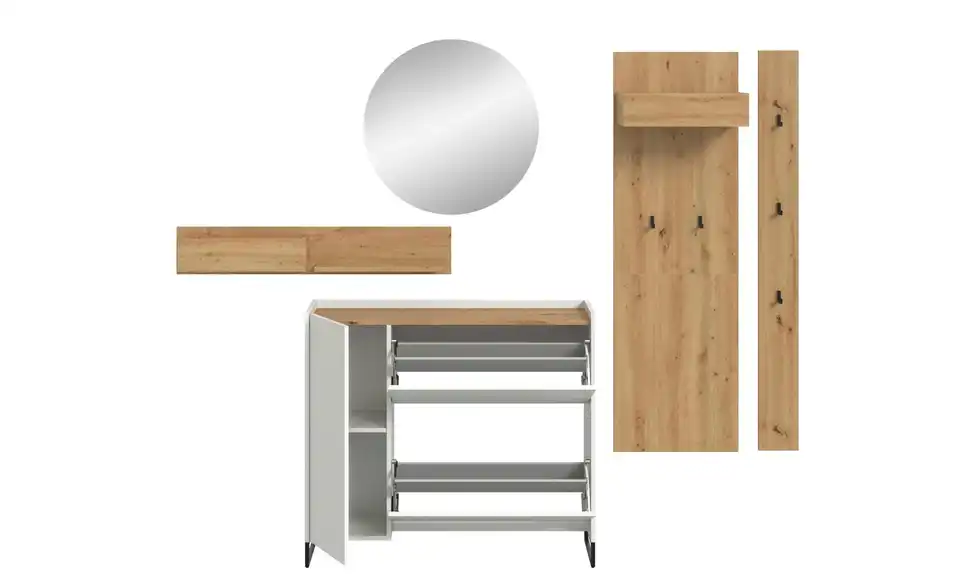 Garderobenkombination, geöffnet