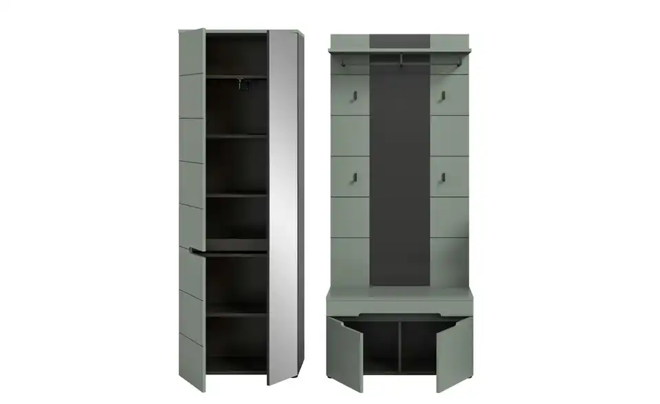 Garderobenkombination, geöffnet