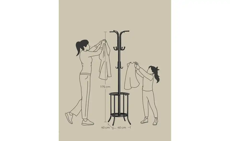 Garderobenständer, Bemaßung