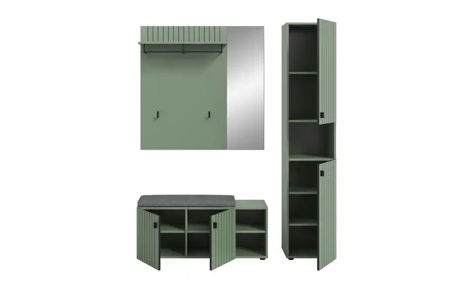 Garderobenkombination, geöffnet