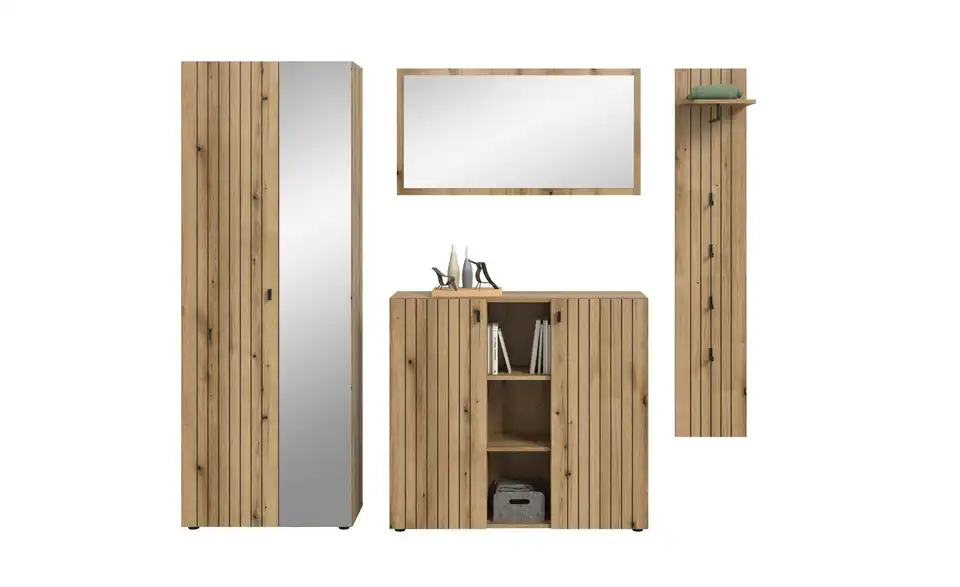 Garderobenkombination 4-teilig Station, Frontansicht