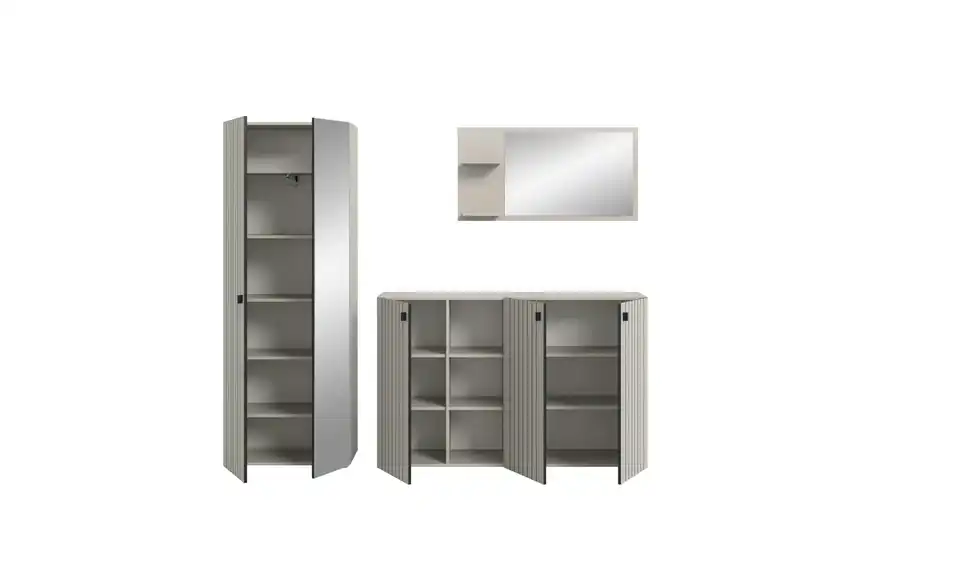 Garderobenkombination, geöffnet