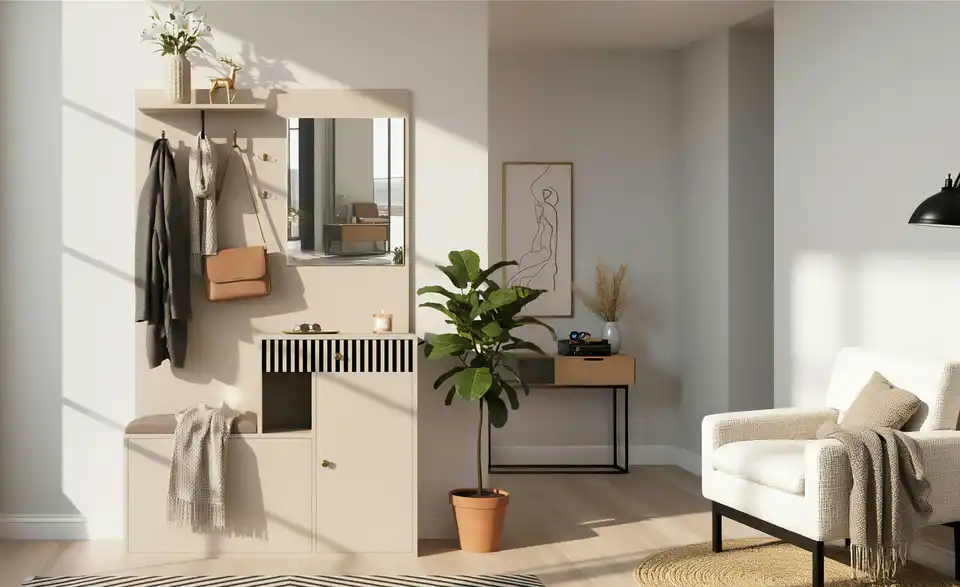 Garderobenset, in Wohnsituation