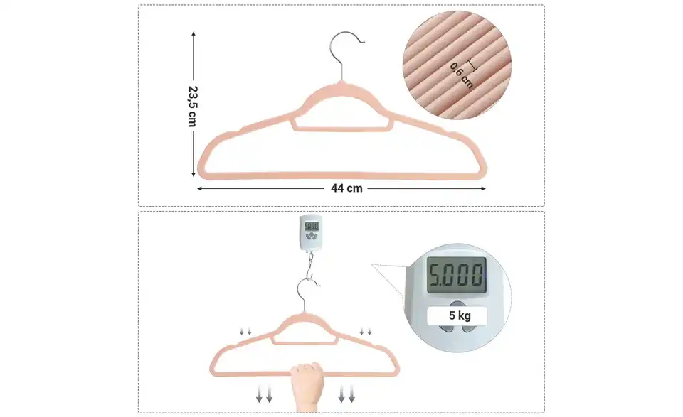 Kleiderbügel 50er-Set, Bild mit Text