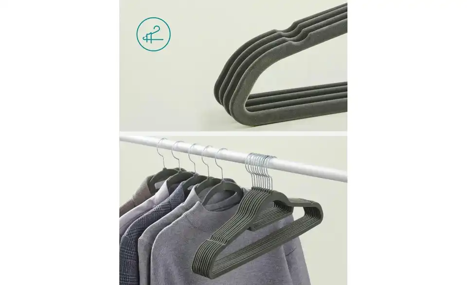 Kleiderbügel 20er-Set, Bild mit Text