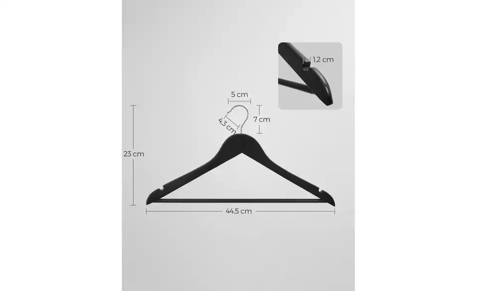 Kleiderbügel 20er-Set, Bemaßung