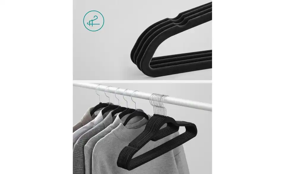 Kleiderbügel 50er-Set, Bild mit Text