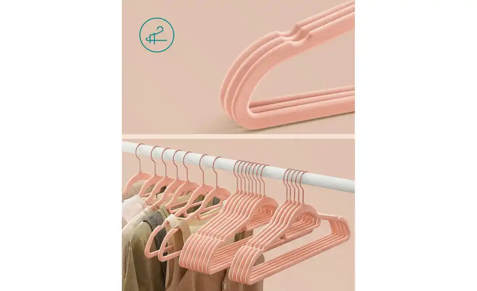 Kleiderbügel 30er-Set, Bild mit Text