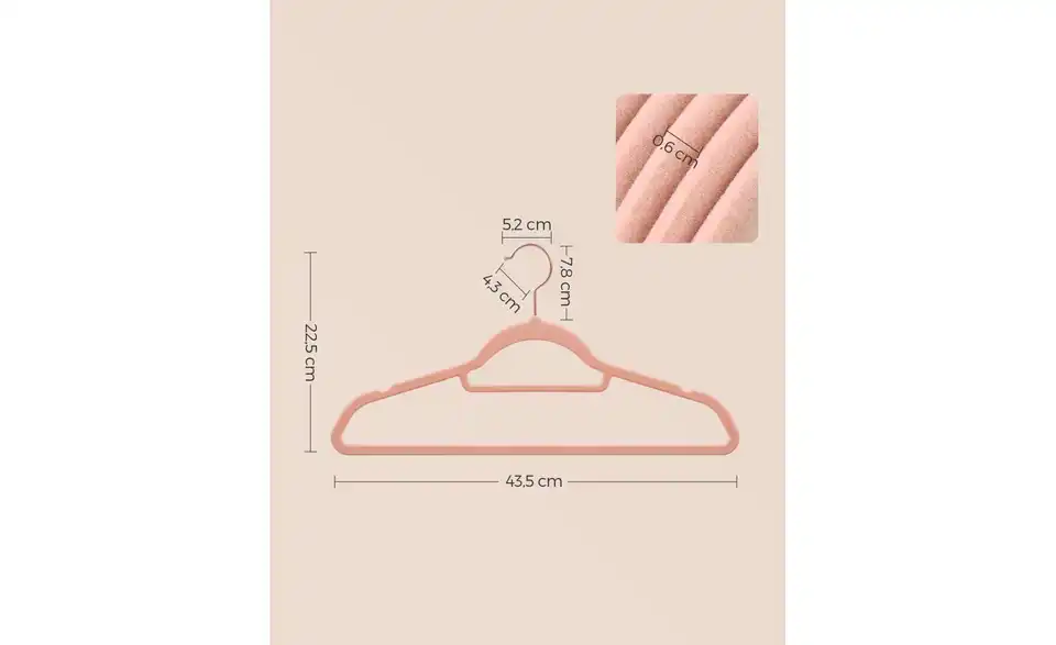 Kleiderbügel 30er-Set, Bemaßung