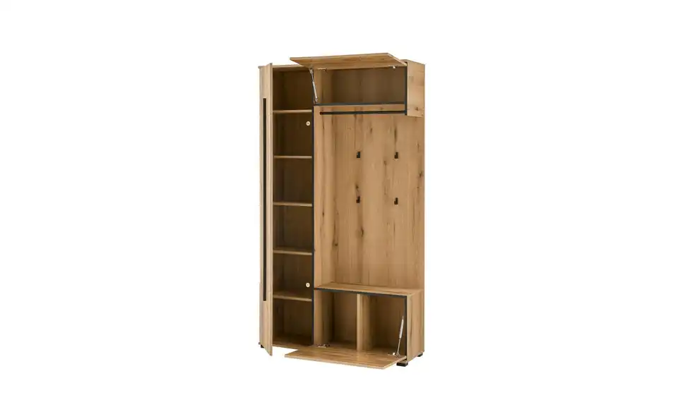 Kompaktgarderobe, geöffnet