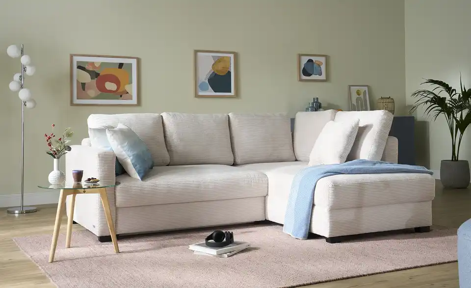 bobb Ecksofa mit Boxspringpolsterung, in Wohnsituation