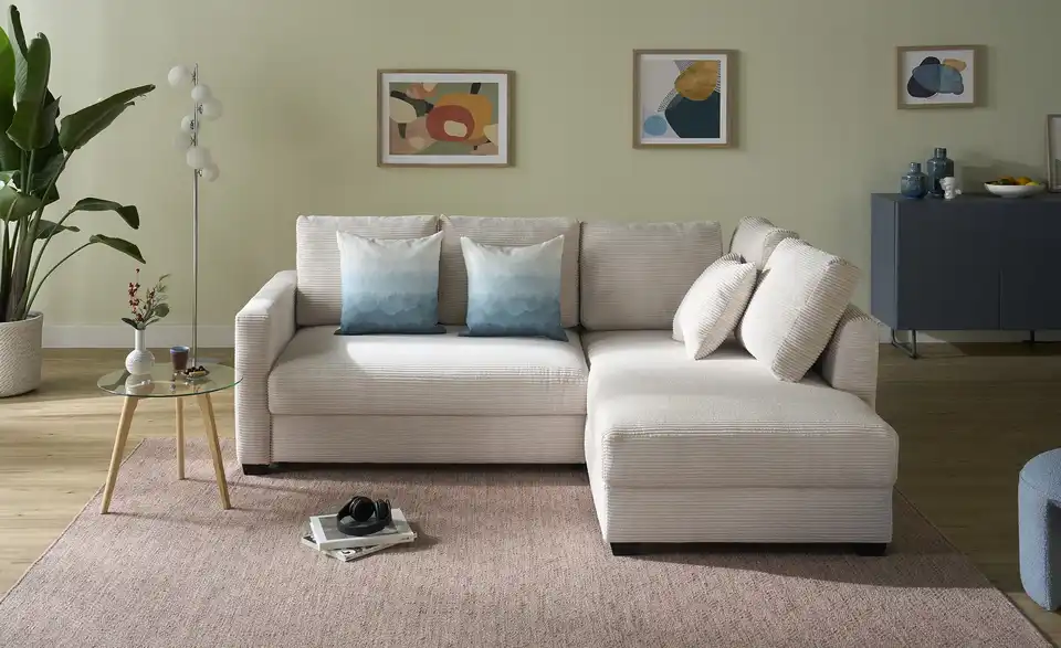 bobb Ecksofa mit Boxspringpolsterung, Frontansicht