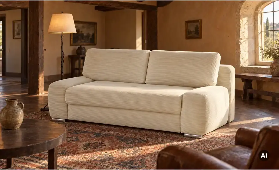 Schlafsofa mit Boxspringpolsterung Viannie de Luxe, in Wohnsituation