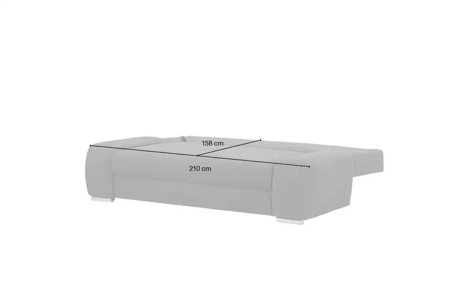 Schlafsofa mit Boxspringpolsterung Viannie de Luxe, Bemaßung