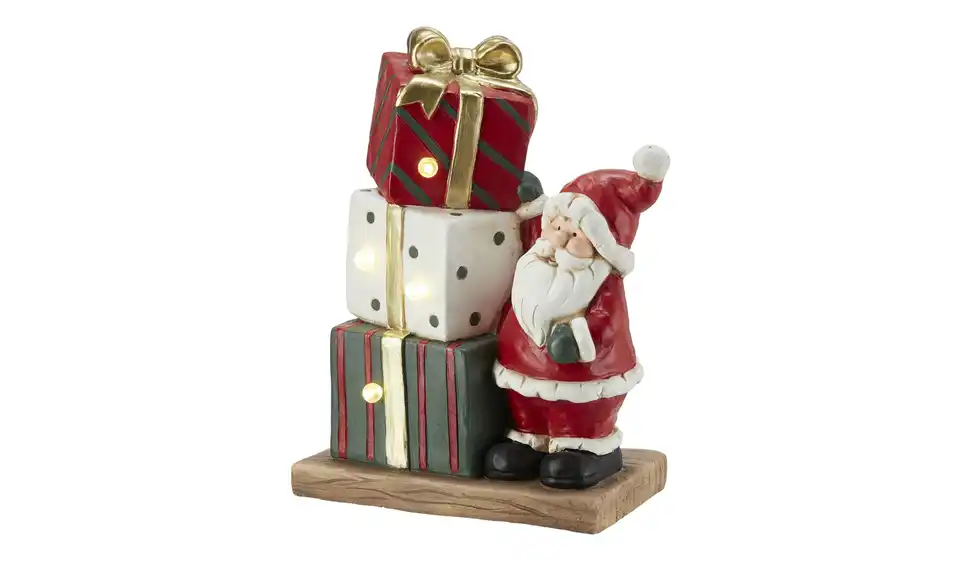 HOME STORY LED Weihnachtsmann mit Geschenken, Beleuchtet