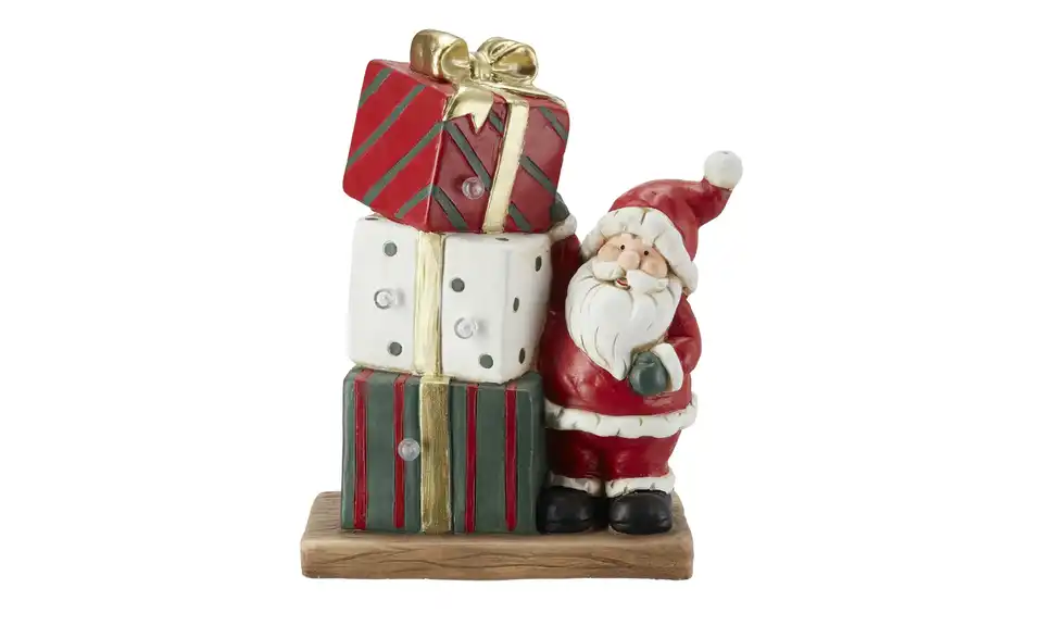 HOME STORY LED Weihnachtsmann mit Geschenken, Frontansicht
