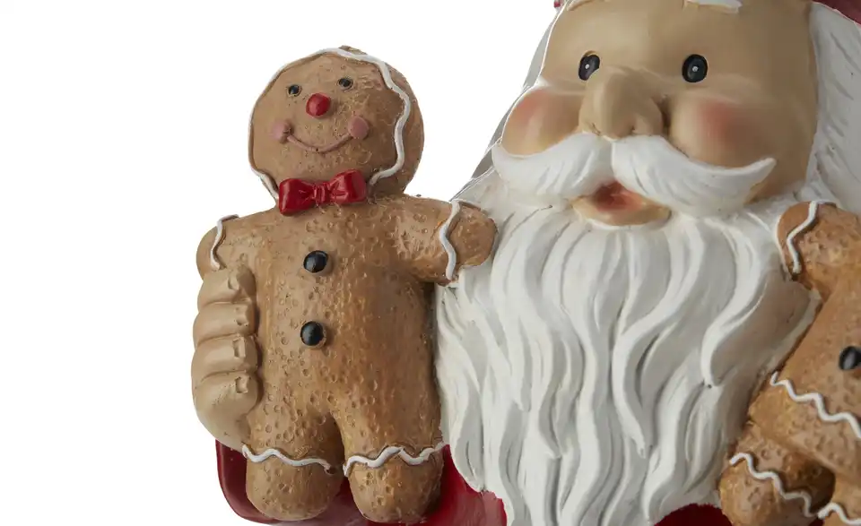 HOME STORY Dekofigur Santa mit Lebkuchen, Detailansicht