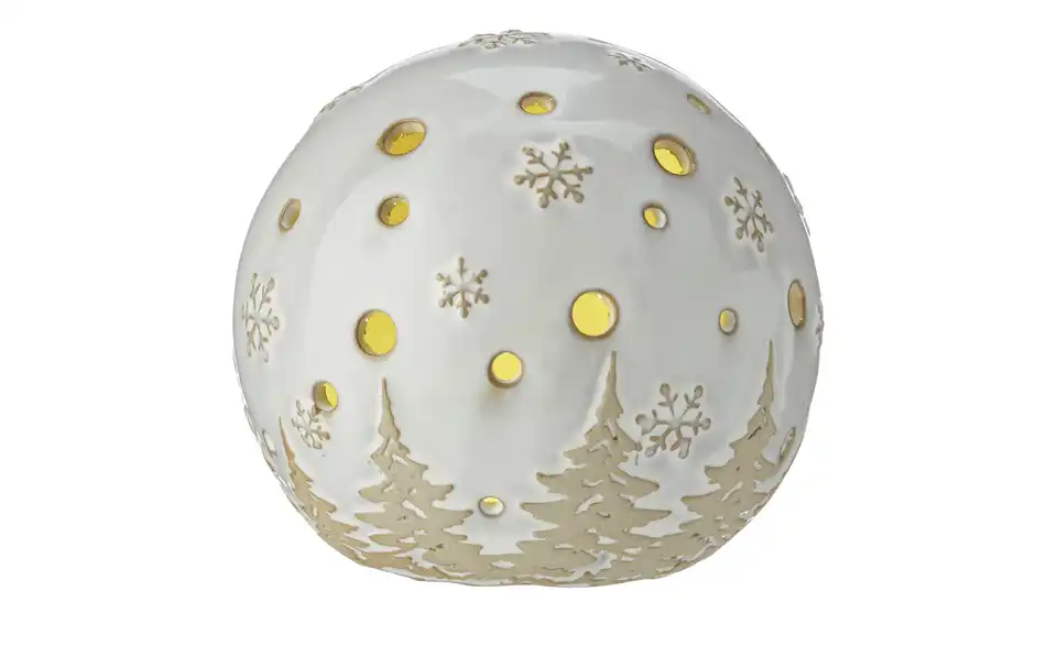 HOME STORY LED Kugel im Weihnachtsdesign, Beleuchtet