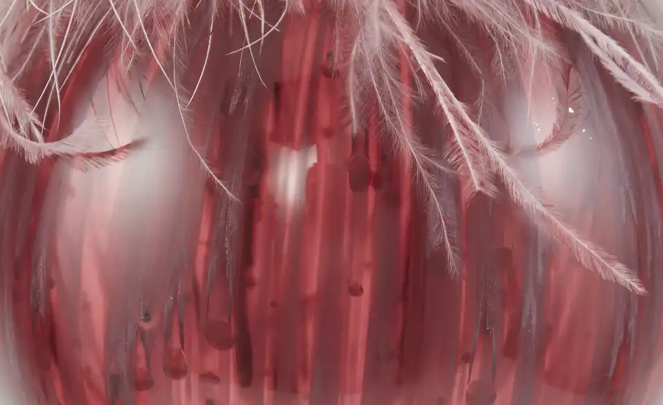 HOME STORY Weihnachtsbaumkugel mit Federn, Detailansicht