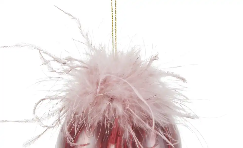 HOME STORY Weihnachtsbaumkugel mit Federn, Detailansicht