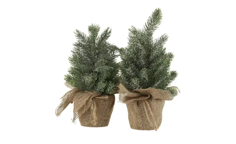 Deko Tanne im Jutesack, sortiert, in Wohnsituation