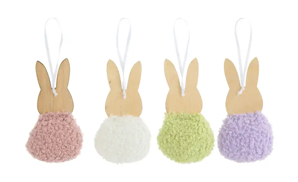 HOME STORY 4er Set Anhänger Osterhase, Rückansicht