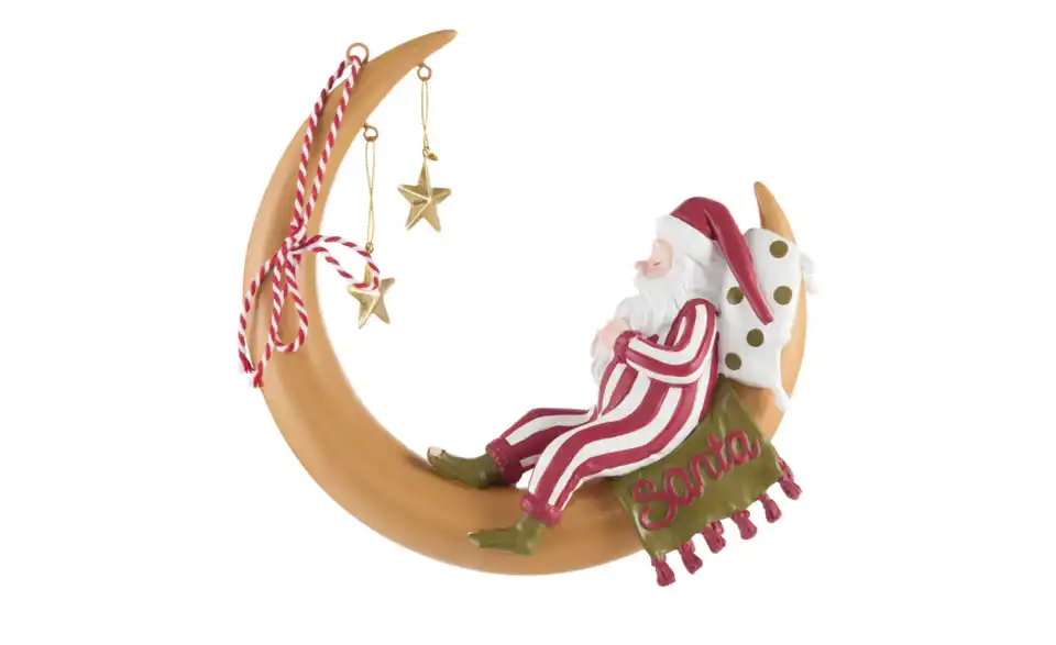 HOME STORY Anhänger Santa auf Mond, Frontansicht