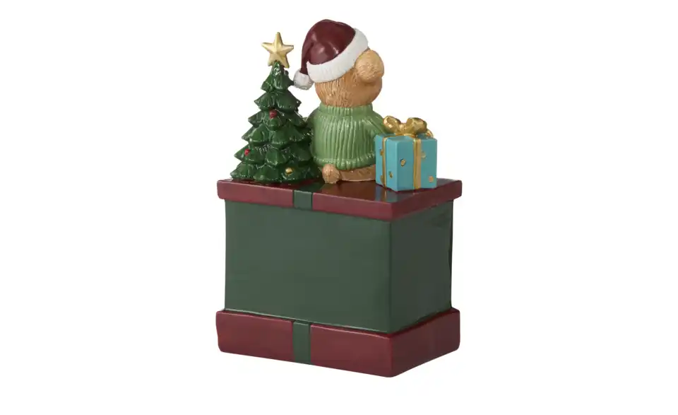 HOME STORY Bärenfigur mit Kalender, Rückansicht