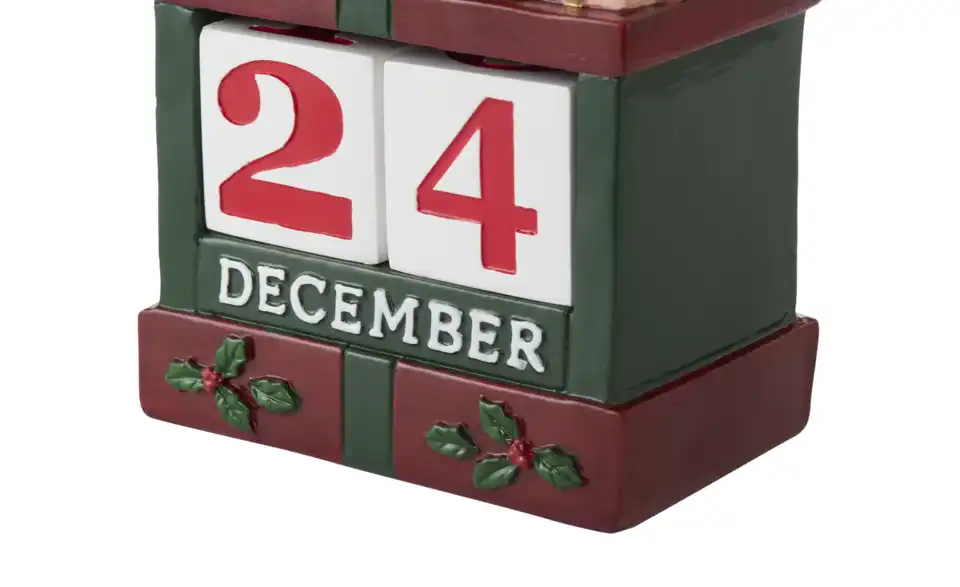 HOME STORY Bärenfigur mit Kalender, Detailansicht