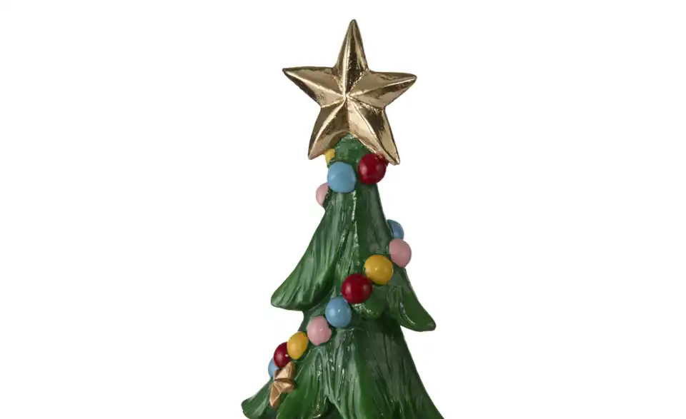 HOME STORY Dekofigur Santa mit Baum, Detailansicht