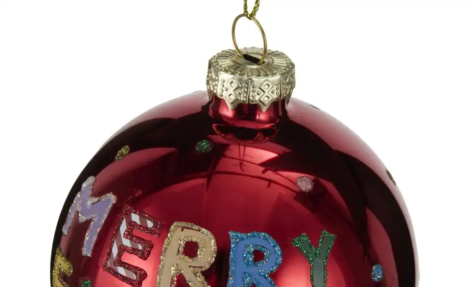 HOME STORY Weihnachtsbaumkugel Merry Everything, Detailansicht