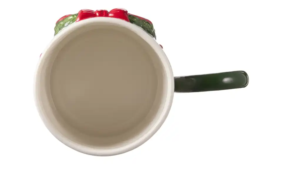 HOME STORY Tasse mit Weihnachtskranz, Frontansicht