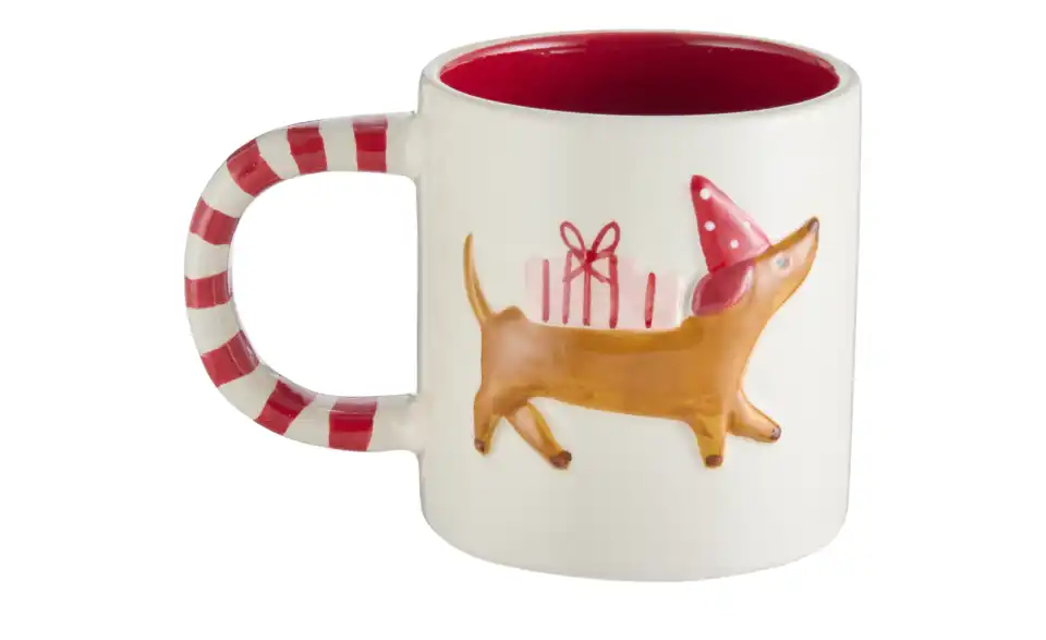 HOME STORY Weihnachtstasse Dackel, Frontansicht