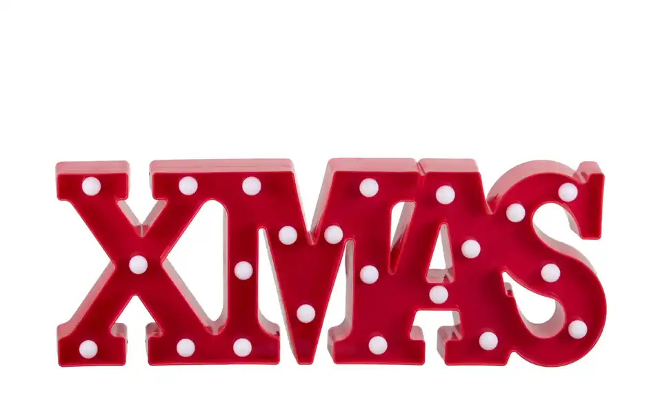 LED Schriftzug XMAS, Frontansicht