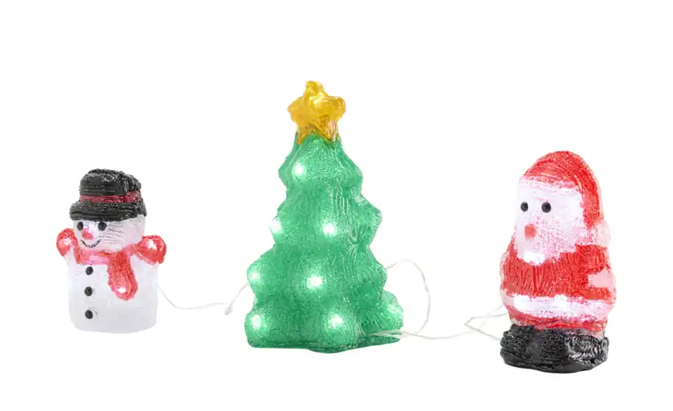 LED Weihnachtsfiguren, 3er Set, Beleuchtet