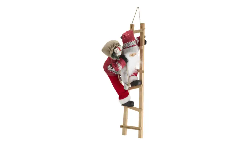 Weihnachtsmann auf Holzleiter, Perspektive