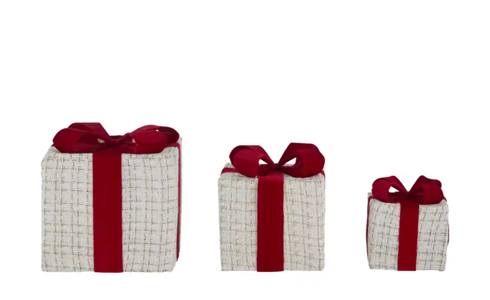 LED Geschenkbox, 3er Set, Frontansicht