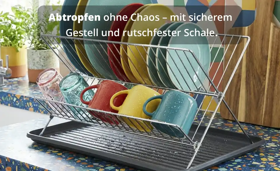 KHG Abtropfgestell mit Abtropfschale, Bild mit Text