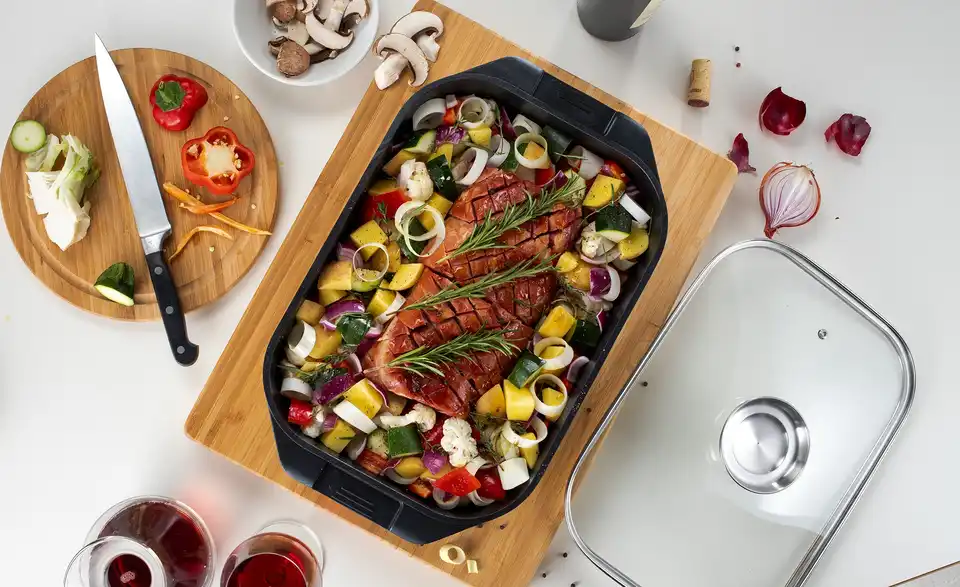 KHG Aromabräter aus Aluguss eckig, in Wohnsituation