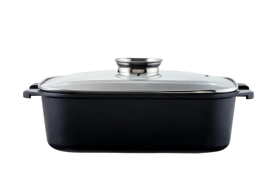 KHG Aromabräter aus Aluguss eckig, Frontansicht