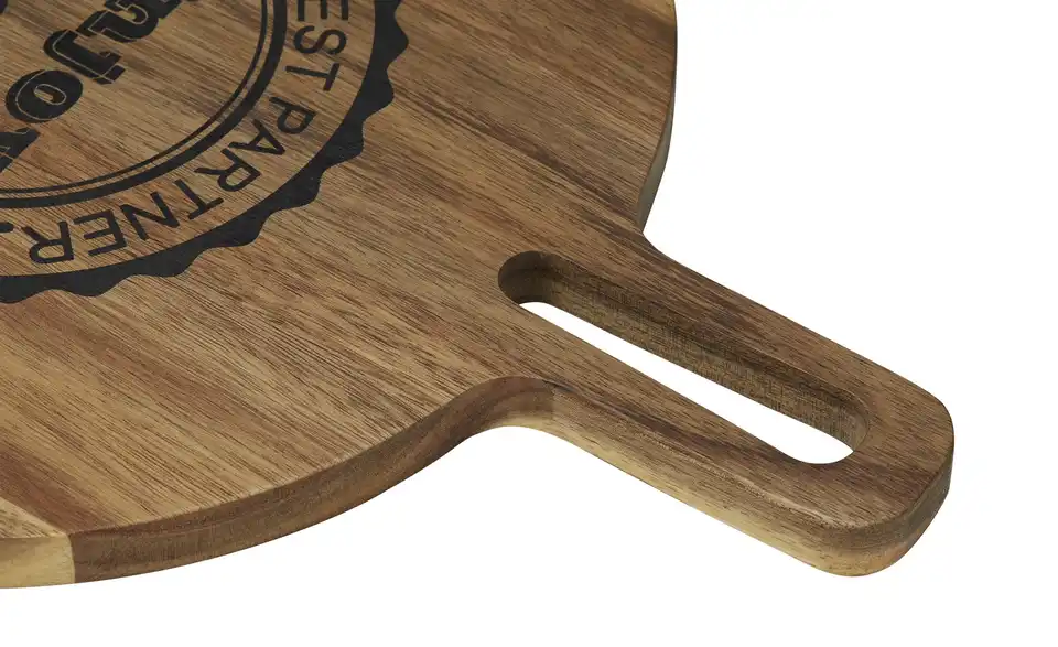 KHG Tablett rund mit Aufdruck, Detailansicht