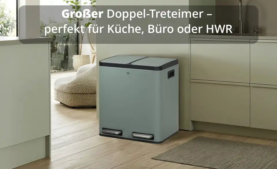 KHG Abfalleimer 2x15l, Bild mit Text